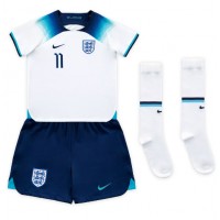Camisa de Futebol Inglaterra Marcus Rashford #11 Equipamento Principal Infantil Mundo 2022 Manga Curta (+ Calças curtas)